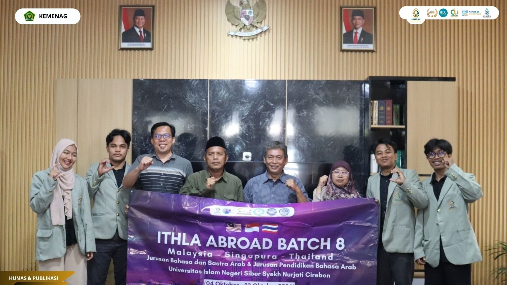 Rektor UIN Siber Cirebon Lepas Mahasiswa BSA dan PBA Ikuti ITHLA Abroad Batch 8 di Tiga Negara ASEAN